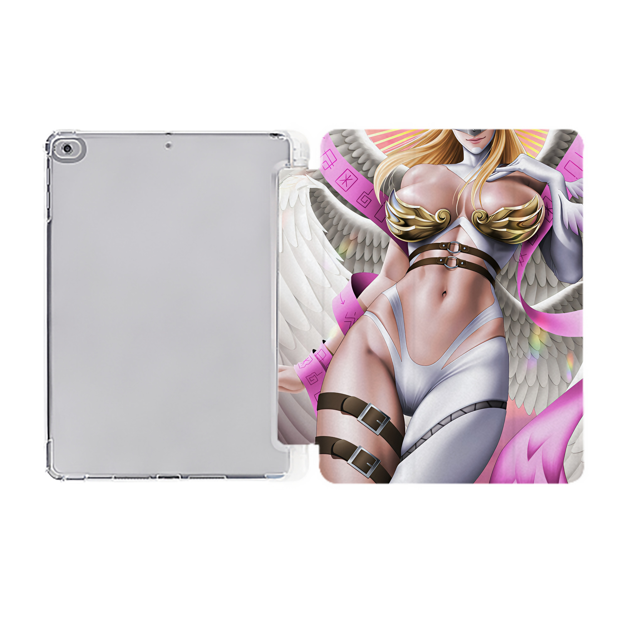 （画像用） Digimon デジタルモンスター/デジモン IPad ケース ペン収納付き 三つ折りスタンド PUレザー×シリコン 対応機種9.5/10.5/10.9インチ